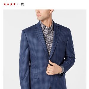Michael Kors Men’s Navy Blue Checked Blazer